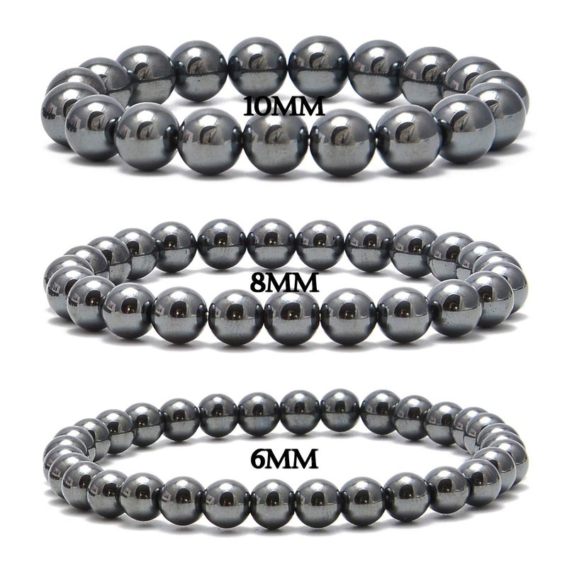 NCB 200PCS 8mm Black Hematite Gemstone Loose Beads Well Polished Round Crystal Energy Stone Healing Power for Jewelry Making (Black Hematite, 8mm 200Beads) - Image 5